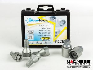 MINI Cooper Lug Bolt and Lock Set by Farad - Set of 16 - M14x1.25 - 60° Cone Seat - Silver (R55/ R56/ R57/ R58/ R59 Models)